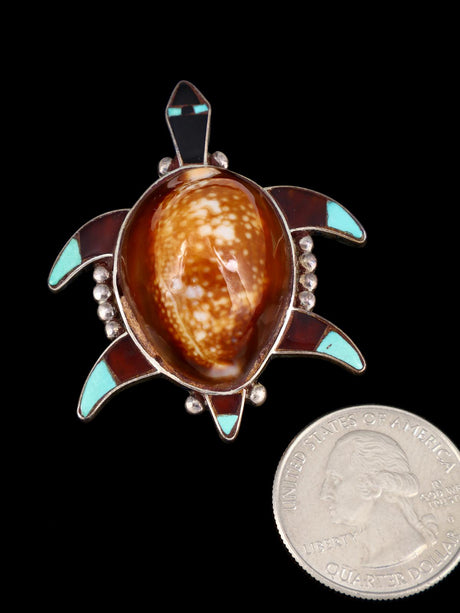 Vintage Zuni Jewelry Sterling Silver Turtle Pin