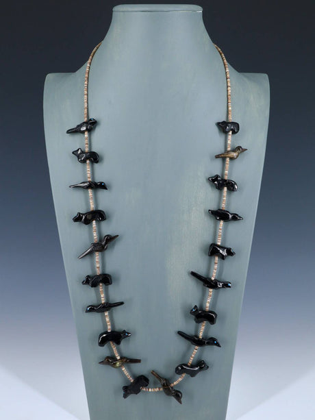 Vintage Single Strand Zuni Fetish Carved Animal Necklace - PuebloDirect.com