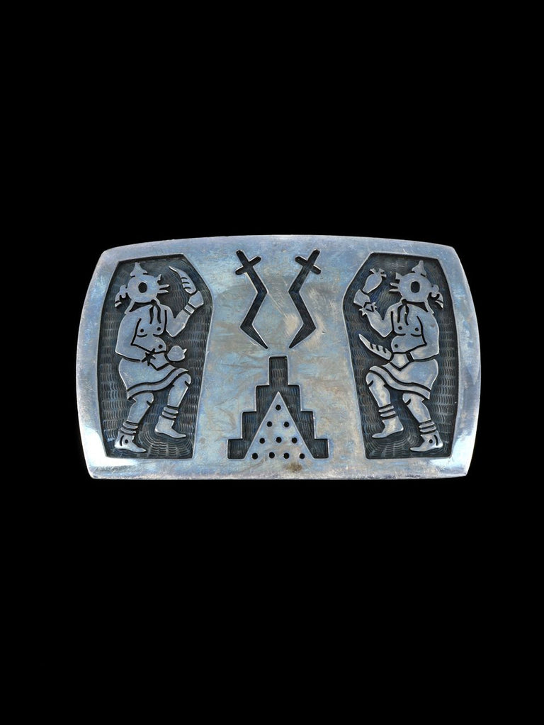 Vintage Hopi Sterling Silver Mudhead Belt Buckle - PuebloDirect.com