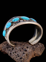 Estate Native American Morenci Turquoise Sterling Silver Bracelet - PuebloDirect.com