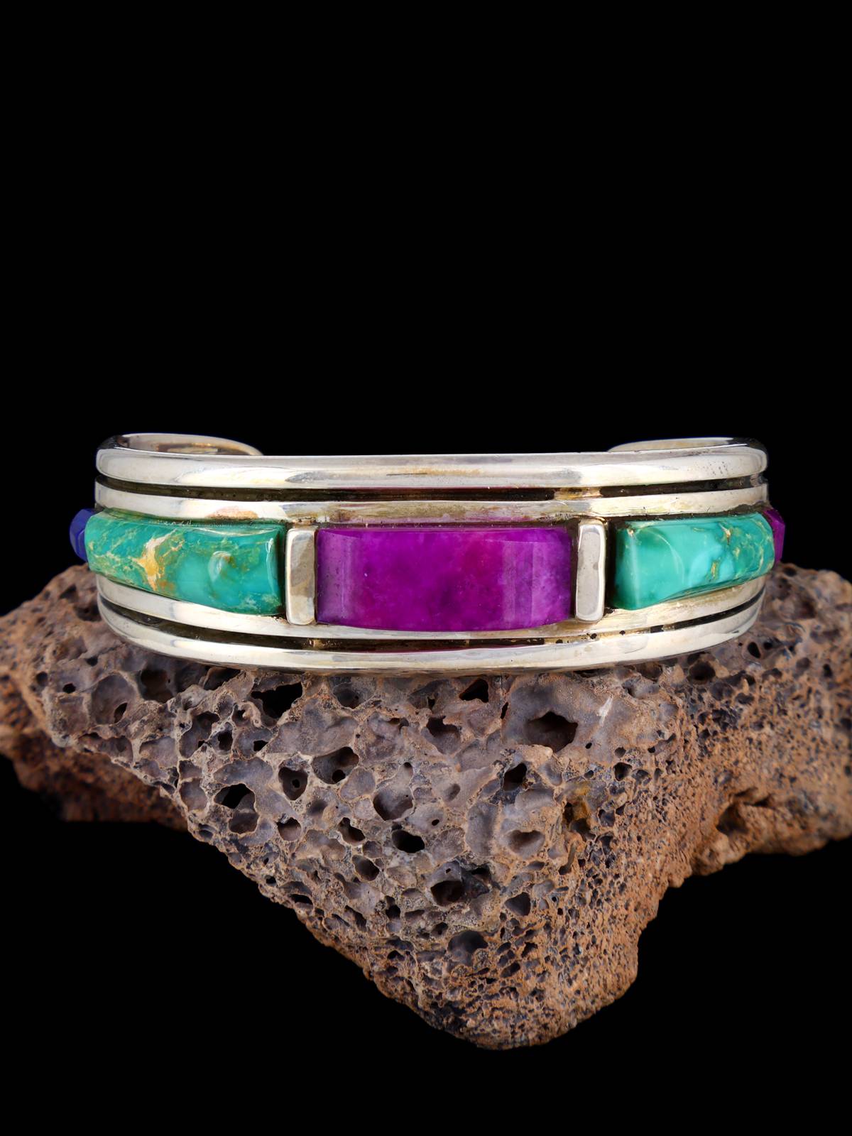 Vintage Estate Multistone Cuff Bracelet - PuebloDirect.com