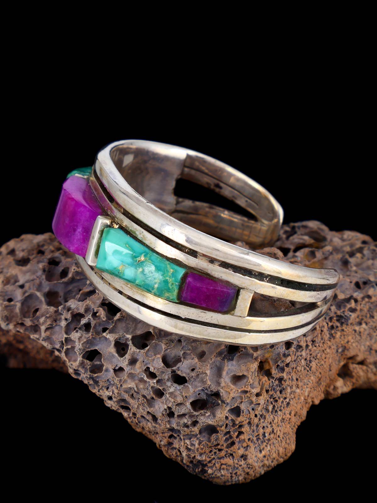 Vintage Estate Multistone Cuff Bracelet - PuebloDirect.com