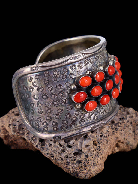 Vintage Estate Coral Cuff Bracelet - PuebloDirect.com