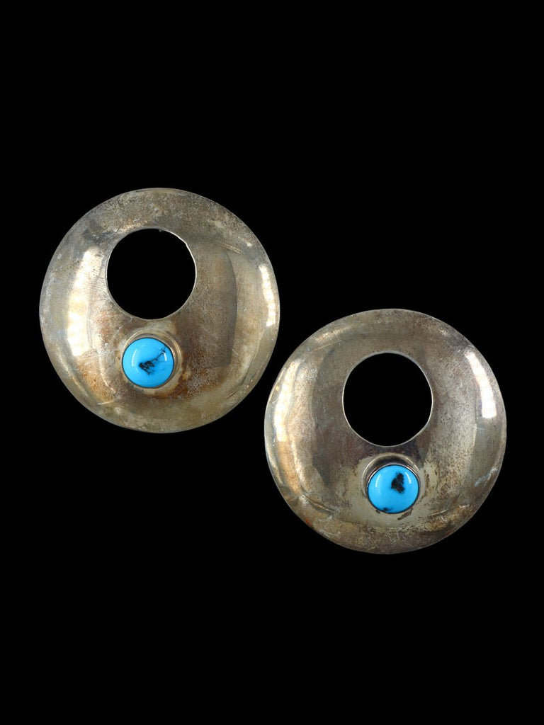 Vintage Sterling Silver Turquoise Post Earrings - PuebloDirect.com