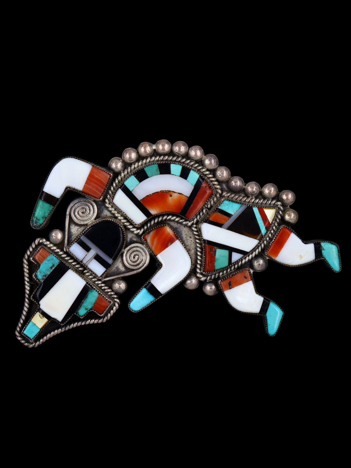 Old Estate Zuni Jewelry Large Rainbow Man Pin/Pendant