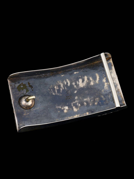 Vintage Southwest Sterling Silver Turquoise Belt Buckle - PuebloDirect.com