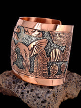 Navajo Copper Pueblo Hummingbird Cuff Bracelet - PuebloDirect.com