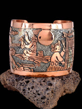 Navajo Copper Pueblo Storyteller Cuff Bracelet - PuebloDirect.com