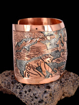 Navajo Copper Pueblo Storyteller Cuff Bracelet - PuebloDirect.com