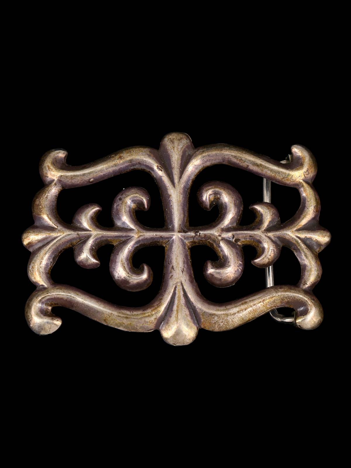 Vintage Native American Jewelry Sterling Silver Belt Buckle - PuebloDirect.com