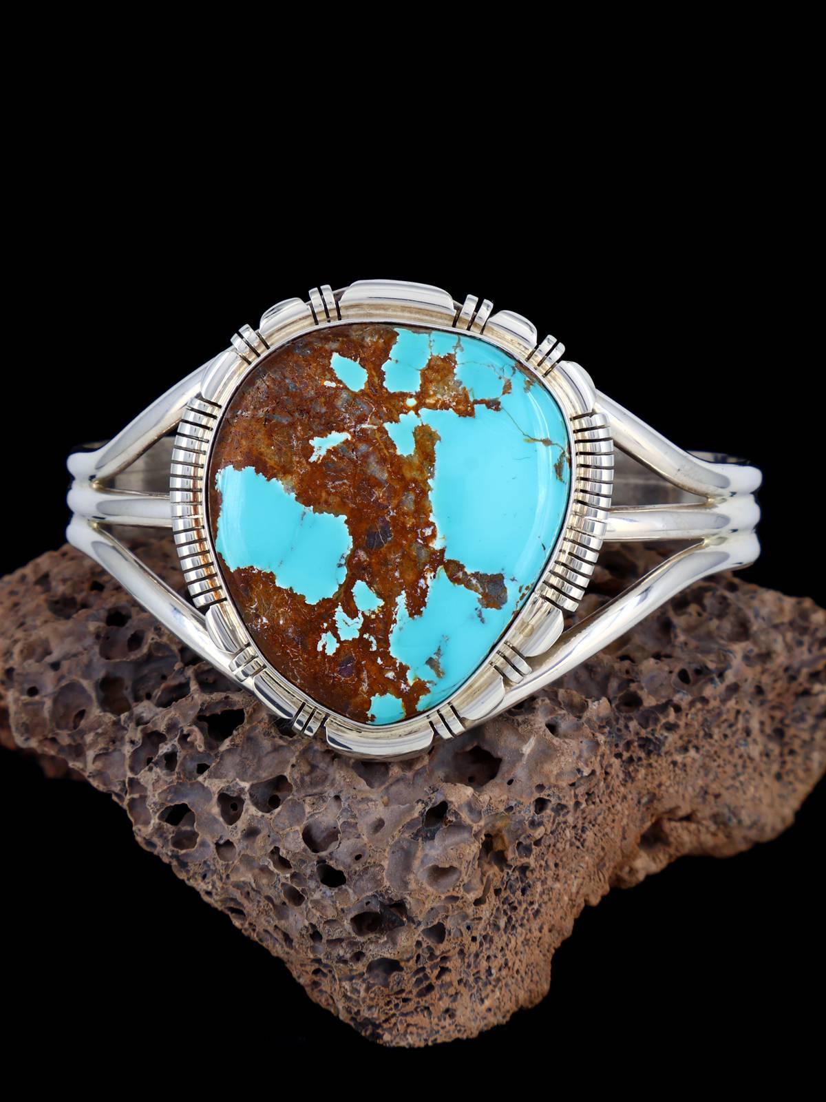 Native American Jewelry Blue J Turquoise Cuff Bracelet