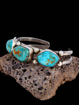 Vintage Native American Nevada Turquoise Sterling Silver Cuff Bracelet