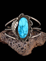 Vintage Native American Turquoise Sterling Silver Cuff Bracelet