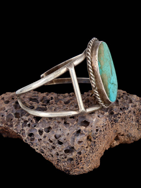 Vintage Native American Turquoise Sterling Silver Cuff Bracelet