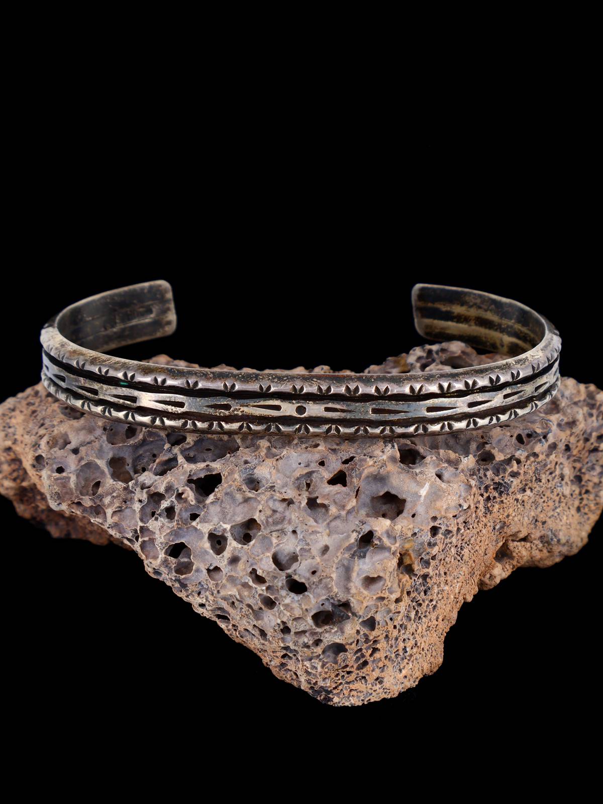Vintage Estate Native American Sterling Silver Cuff Bracelet
