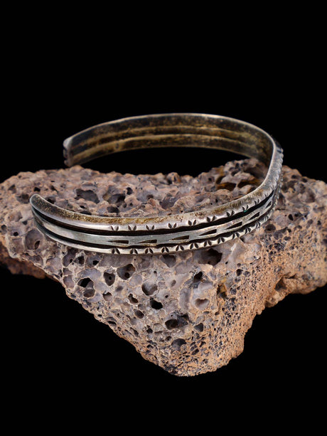 Vintage Estate Native American Sterling Silver Cuff Bracelet