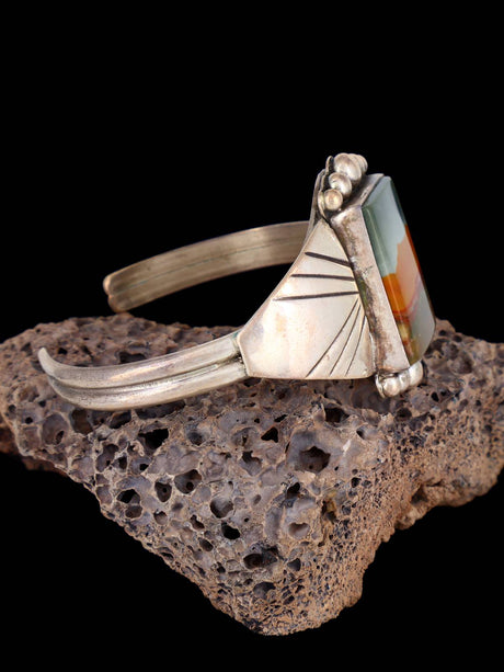Estate Native American Jewelry Owyhee Jasper Cuff Bracelet - PuebloDirect.com