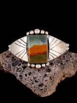 Estate Native American Jewelry Owyhee Jasper Cuff Bracelet - PuebloDirect.com