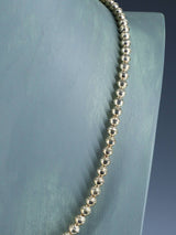 Estate Sterling Silver 6mm Bench Bead Necklace