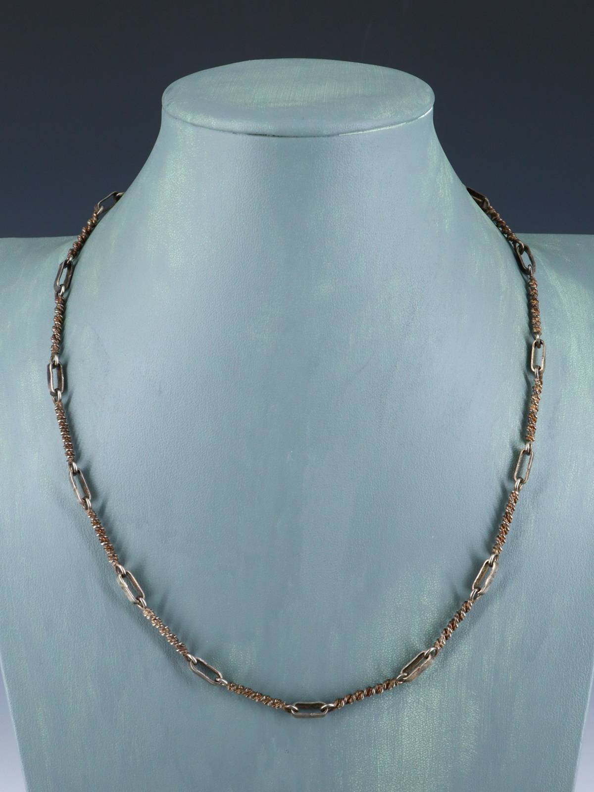 Vintage Native American Sterling Silver Heavy Hand Made Chain - PuebloDirect.com