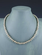 Estate Sterling Silver 8mm Round Bead Necklace