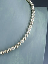 Estate Sterling Silver 8mm Round Bead Necklace
