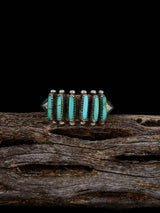 Vintage Native American Zuni Turquoise Sterling Silver Ring, Size 6 1/2