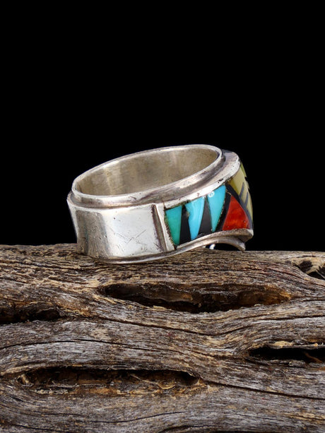 Bague turquoise en argent sterling vintage Estate, taille 8,5