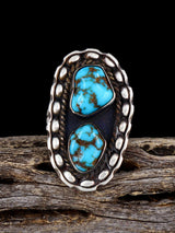 Vintage Native American Sterling Silver Turquoise Ring, Size 6.5 - PuebloDirect.com