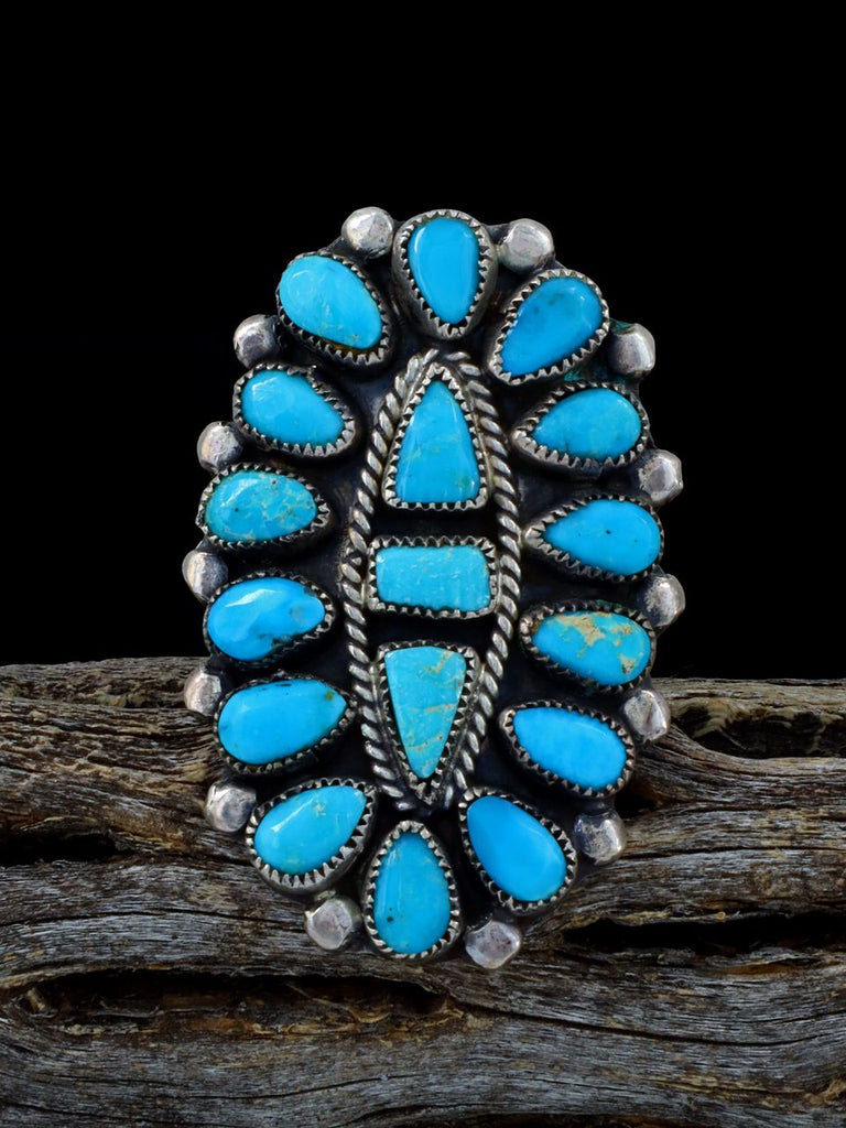 Vintage Sterling Silver Zuni Turquoise Ring, Size 5 1/2 - PuebloDirect.com
