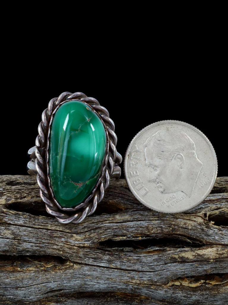 Estate Native American Sterling Silver Variscite Ring, Size 6 - PuebloDirect.com
