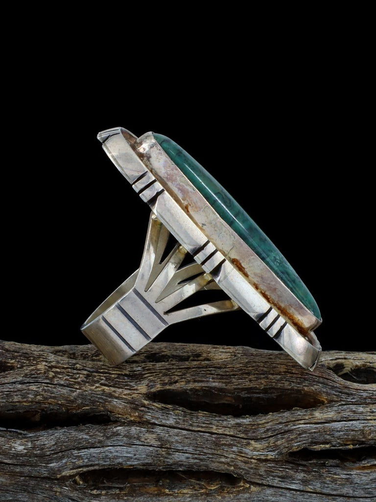 Estate Native American Sterling Silver Turquoise Ring, Size 6 1/2 - PuebloDirect.com