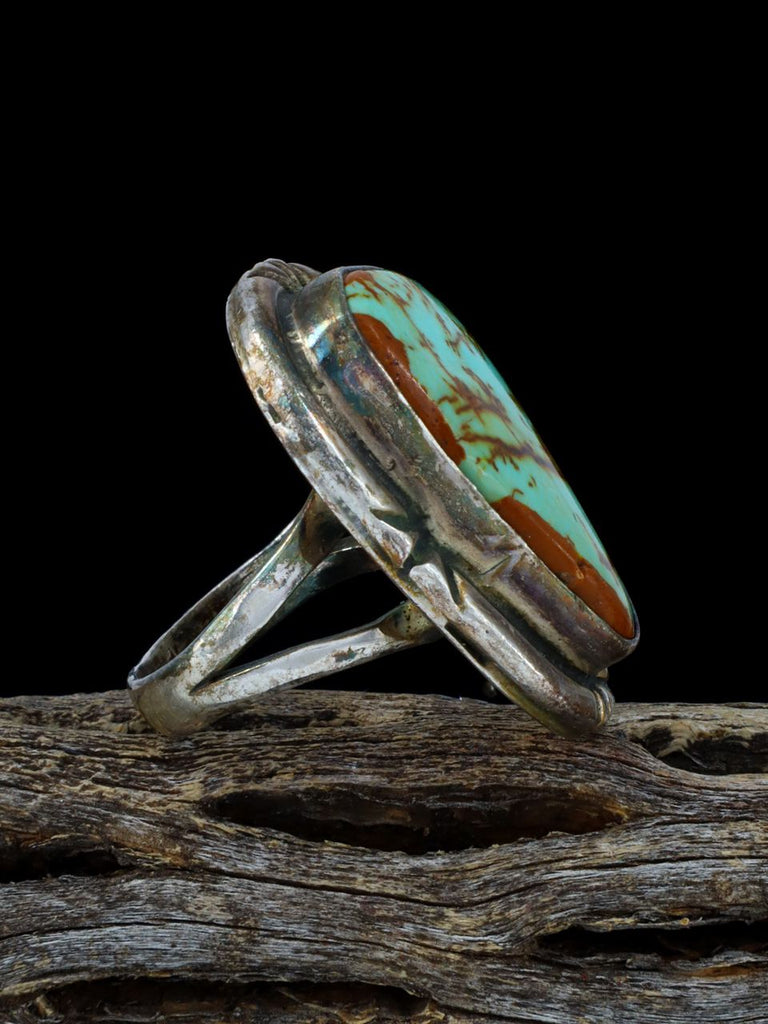 Vintage Native American Sterling Silver Turquoise Ring, Size 6 1/2 - PuebloDirect.com