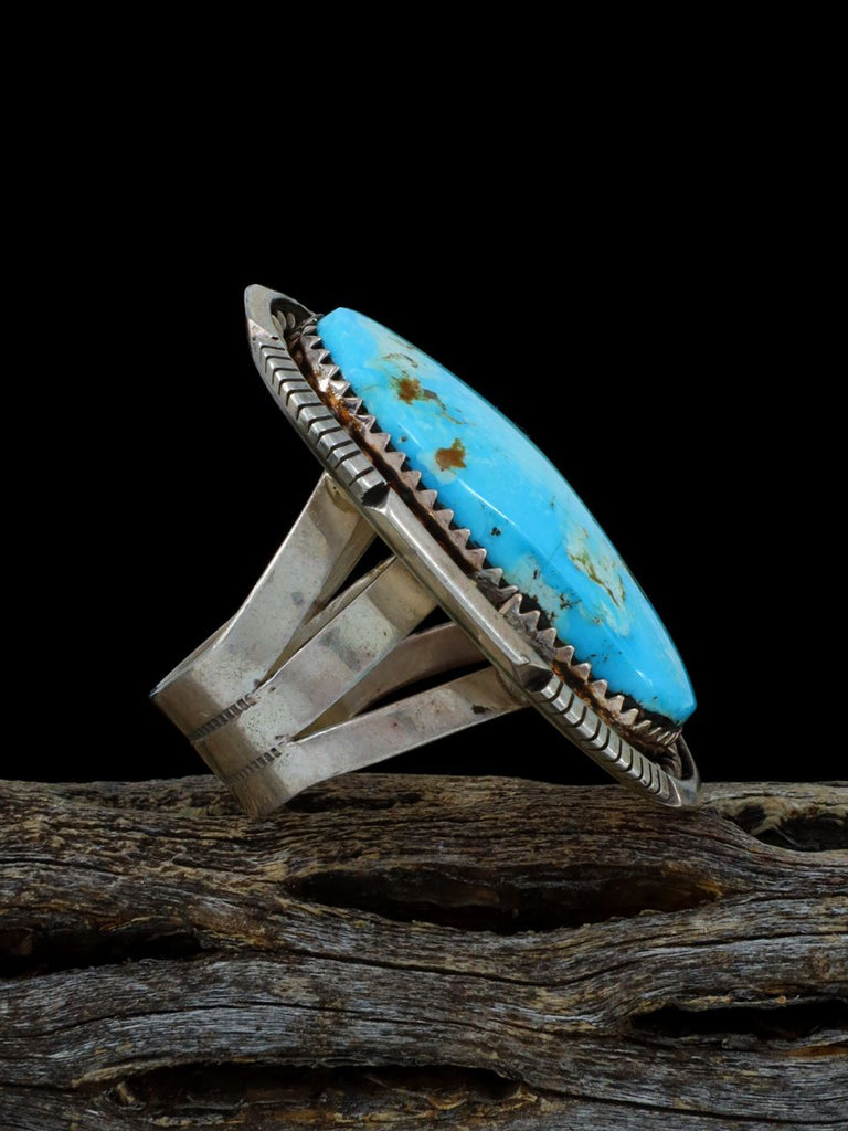 Vintage Native American Sterling Silver Turquoise Ring, Size 6 1/2 - PuebloDirect.com