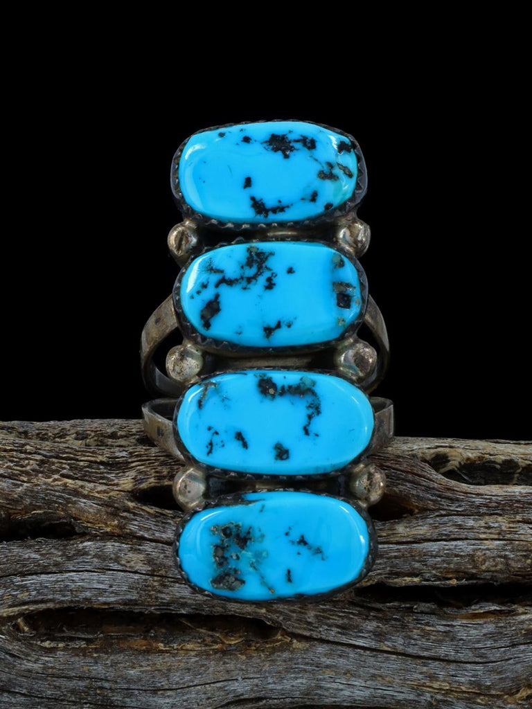 Vintage Native American Sterling Silver Sleeping Beauty Turquoise Ring, Size 9 - PuebloDirect.com