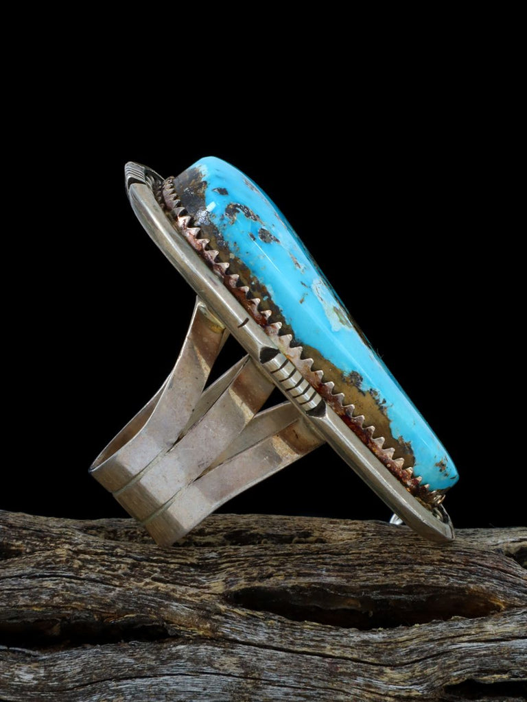 Vintage Native American Sterling Silver Turquoise Ring, Size 7 - PuebloDirect.com