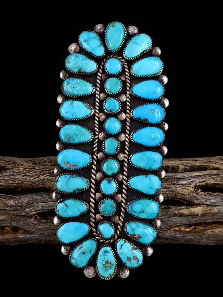 Vintage Native American Sterling Silver Turquoise Ring, Size 6 - PuebloDirect.com