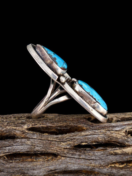 Vintage Native American Sterling Silver Turquoise Ring, Size 6 1/2 - PuebloDirect.com