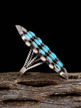 Vintage Native American Sterling Silver Turquoise Ring, Size 5 3/4 - PuebloDirect.com