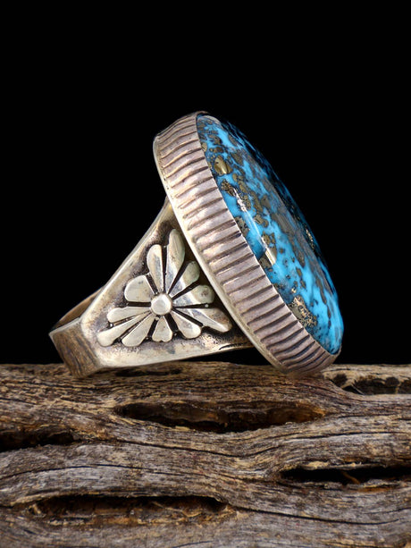 Vintage Native American Sterling Silver Turquoise Ring, Size 9 1/2 - PuebloDirect.com