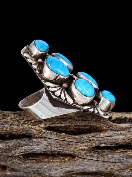 Vintage Native American Sterling Silver Turquoise Ring, Size 6 1/2 - PuebloDirect.com