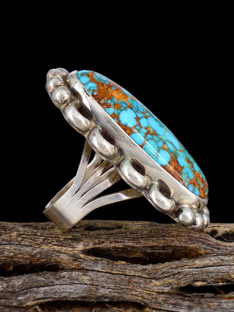 Vintage Native American Sterling Silver Turquoise Ring, Size 7 1/4 - PuebloDirect.com