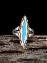 Old Sterling Silver Turquoise Ring, Size 6 1/2 - PuebloDirect.com
