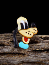 Vintage Native Sterling Silver Multistone Zuni Inlay Pluto Ring, Size 6 - PuebloDirect.com