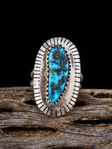 Estate Native American Turquoise Sterling Silver Ring, Size 6 1/2