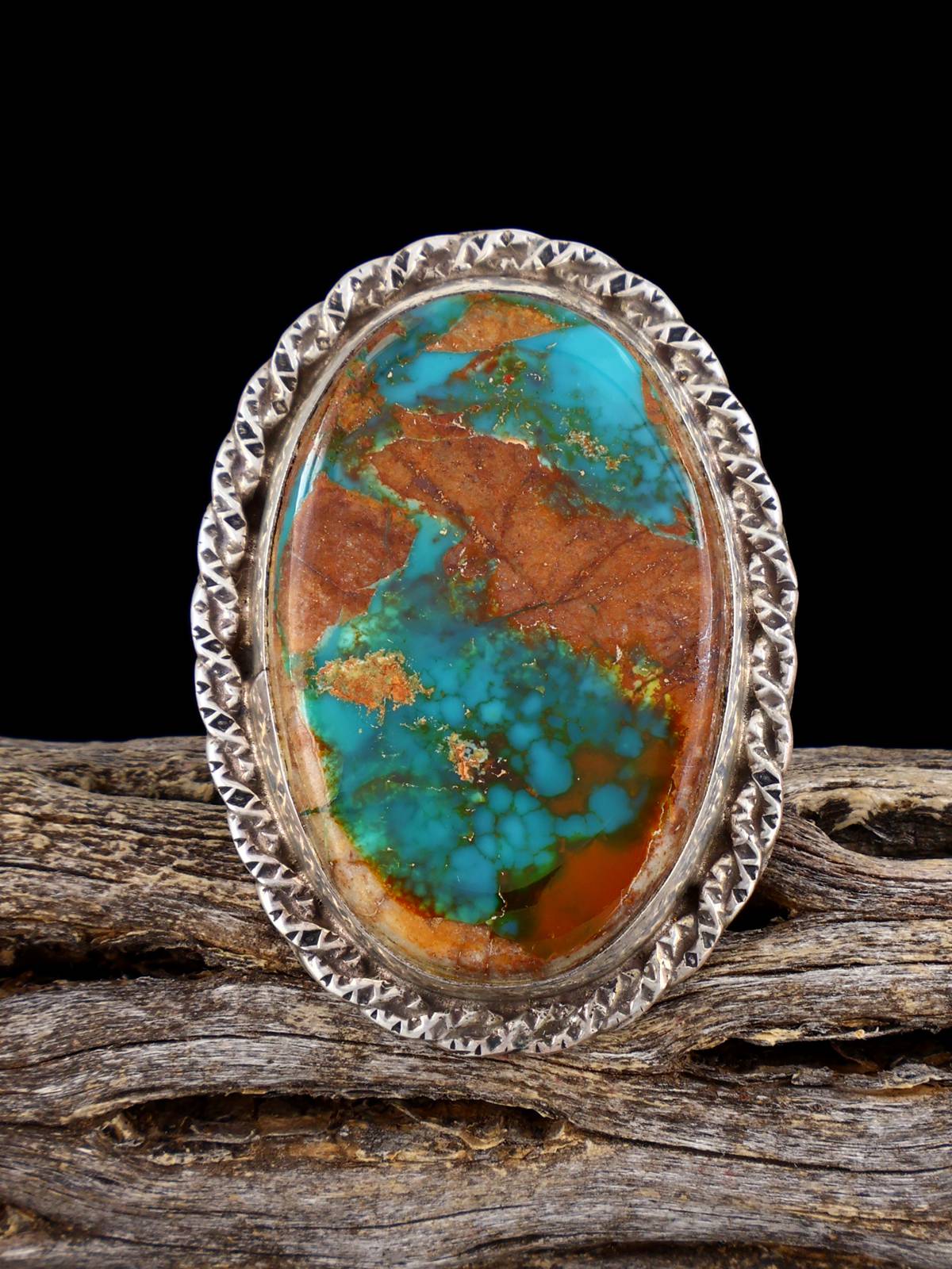 Vintage Native American Turquoise Sterling Silver Ring, Size 5