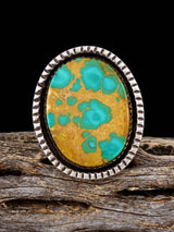 Vintage Native American Turquoise Sterling Silver Ring, Size 6 3/4