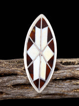 Vintage Native Sterling Silver Multistone Inlay Ring, Size 7 - PuebloDirect.com
