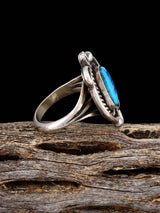 Vintage Native American Turquoise Spider Sterling Silver Ring, Size 7