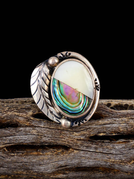 Vintage Native Sterling Silver Multistone Inlay Ring, Size 6 - PuebloDirect.com